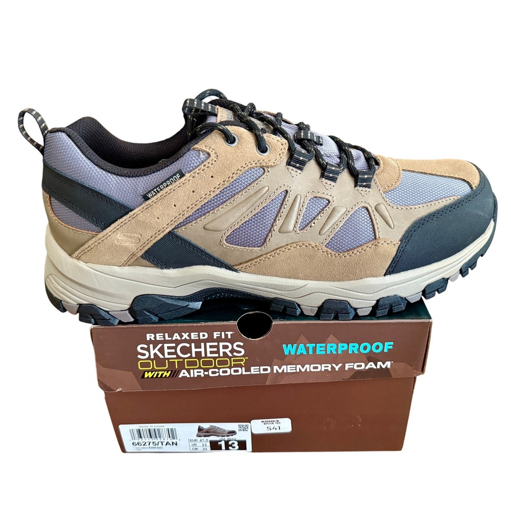 Skechers Waterproof Relaxed Fit Tan Selmen Enago Trail Shoes- Men's 13 Tan Black